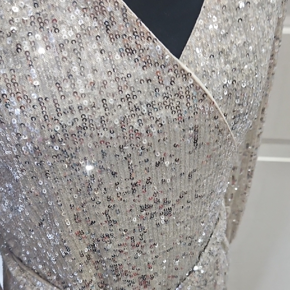 Gianni Bini Silver Sparkle Date Night Girls Night Fabulous Dress - Picture 4 of 12